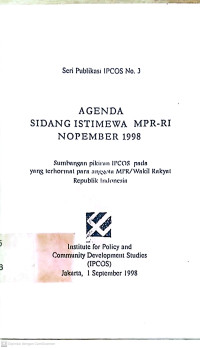 Image of Agenda Sidang Istimewa MPR-RI Nopember 1998