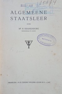 Image of Algemeene Staatsleer