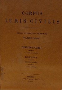 Image of Corpus Iuris Civilis Volumen Primum