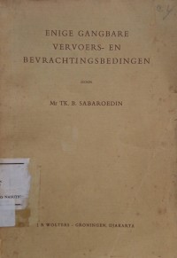 Image of Enige Ganbare vervoers en vevrachtingsbedingen