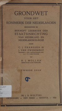 Image of Grondwet voor het Koninkrijk der Nederlanden: Tweede Druk