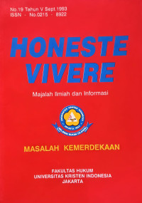 Image of Honeste Viver Vol. V No. 19, Tahun 1993: Masalah Kemerdekaan