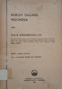 Image of Hukum Dagang Indonesia Djilid 1 (Bagian Pertama)