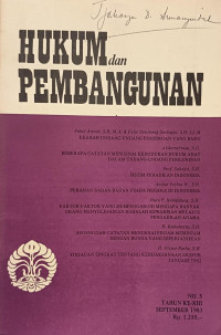 Image of Hukum dan Pembangunan Vol. XIII No. 5, September 1983