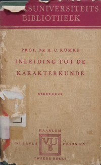 Image of Inleiding tot de Karakterkunde