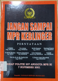 Image of Jangan Sampai MPR Keblinger