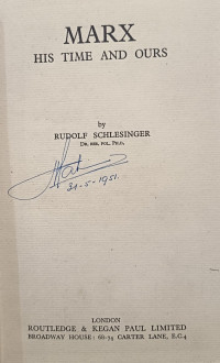 Image of Marx: His Time and Ours