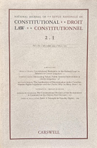 Image of National Journal of Constitutional Law Vol. 2 No. 1, July 1992
