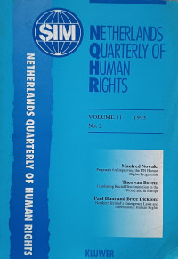 Image of Netherlands Quarterly of Human Rights Volume 11 No. 2