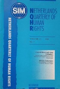 Image of Netherlands Quarterly of Human Rights Volume 13 No. 3