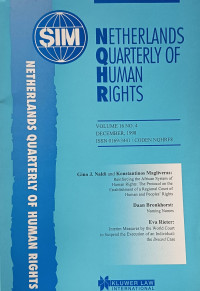 Image of Netherlands Quarterly of Human Rights Volume 16 No. 4