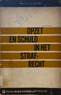 Image of Opzet En Schuld In Het Strafrecht