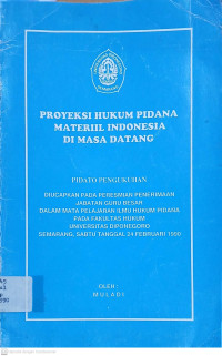 Image of Proyeksi Hukum Pidana Materiil Indonesia di Masa Datang