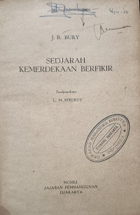 Image of Sedjarah Kemerdekaan Berfikir