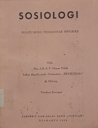 Image of Sosiologi: Suatu Buku Pengantar Ringkas