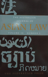 Image of The Australian Journal of Asian Law Volume 10 Number 1