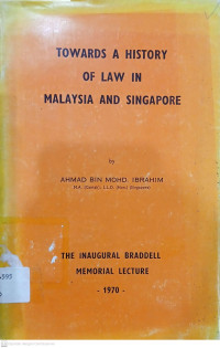 Image of Towards a History of Law in Malaysia and Singapore